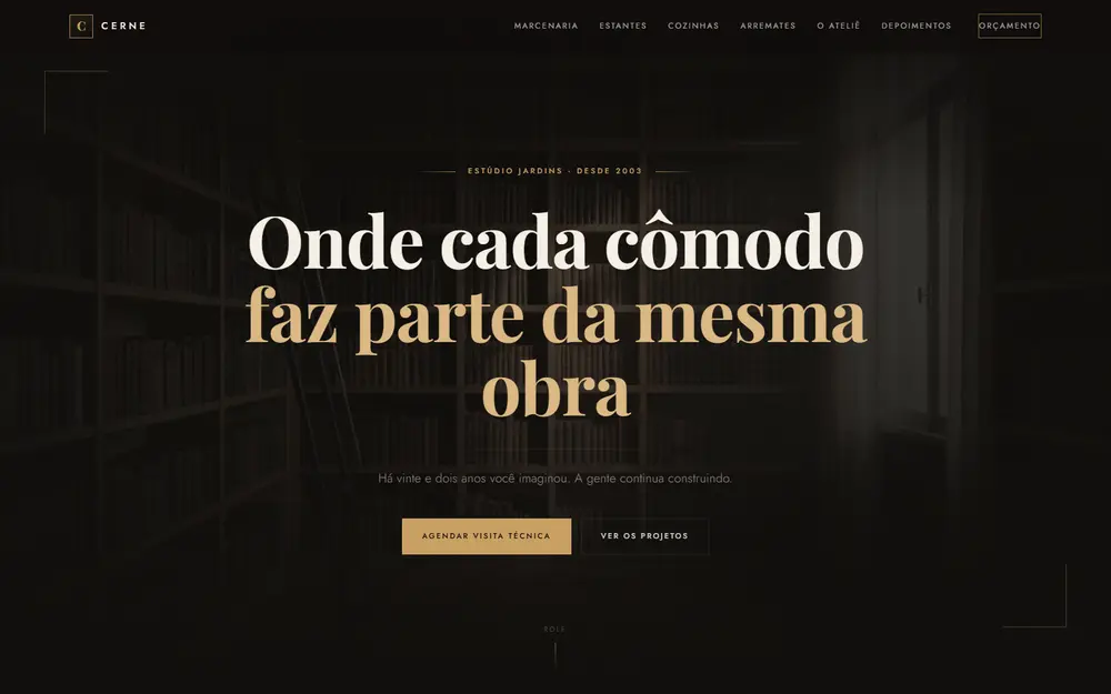 Site de marcenaria arquitetônica de alto padrão em São Paulo