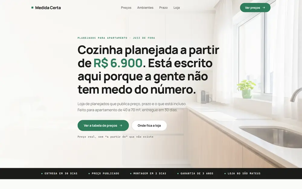 Site de planejados para apartamento compacto