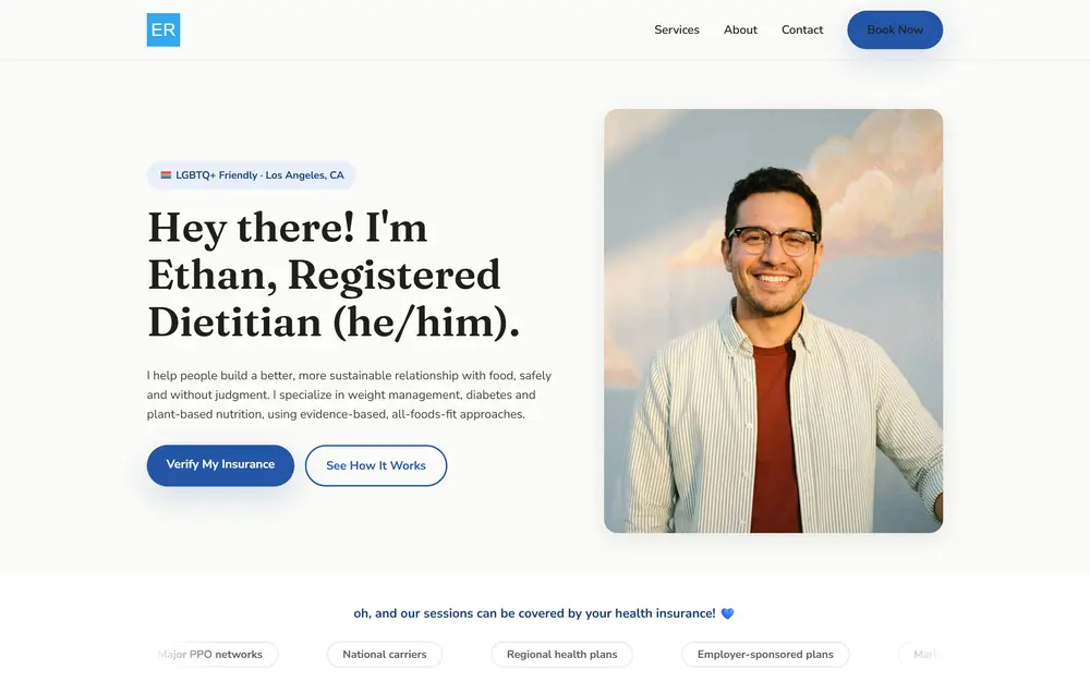 Site de dietitian em Los Angeles